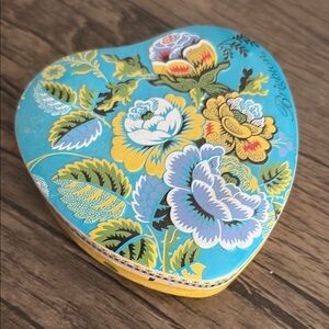 Floral Heart-Shaped Tin Box